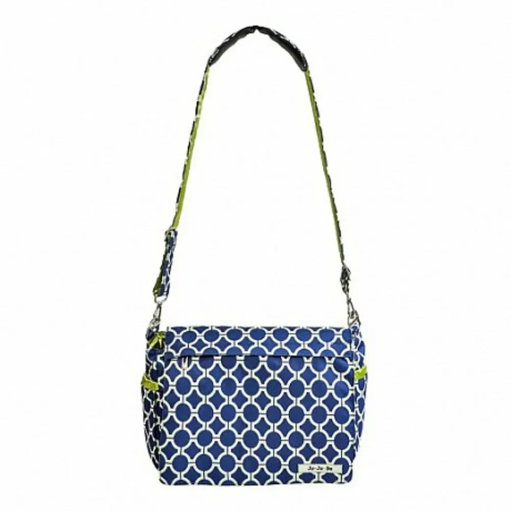Ju-Ju-Be Diaper Bag Better Be in Royal Envy Blue White Multi Pocket Adjustable